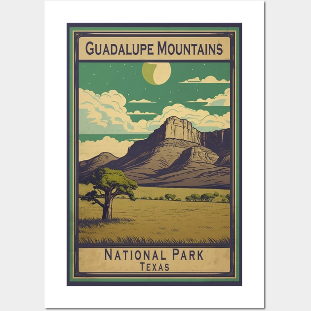 Guadalupe Mountains National Park Travel Poster Wall Art by GreenMary Design